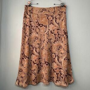 Villager Size 12 Sheer Brown Paisley Skirt Whimsigoth Goblincore Y2K Boho Fairy